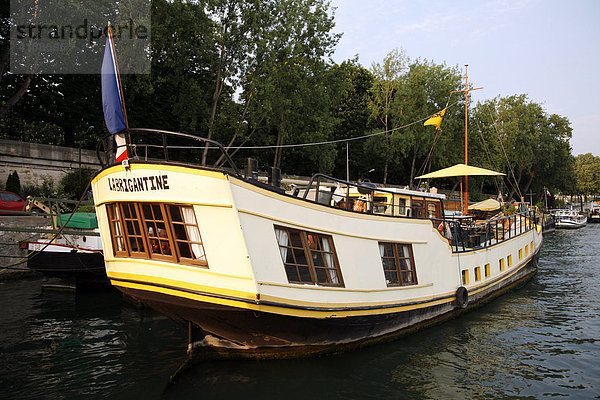 Hausboot auf der Seine  Paris  Frankreich
