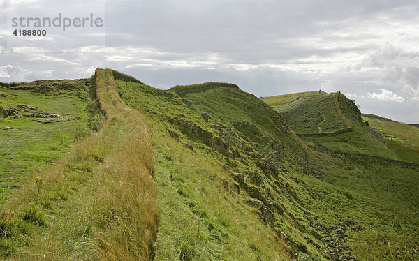 Thorngrafton  GBR  19.08.2005 - Reste des roemischen Hadrian Walls in der Naehe des alten Forts Housesteads in der Naehe von Thorngrafton in Norththumberland. Der Hadrians Wall gehoert sei t 1987 zum Weltkulturerbe der UNESCO.