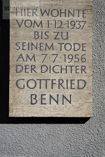 Gedenktafel - Gottfried Benn