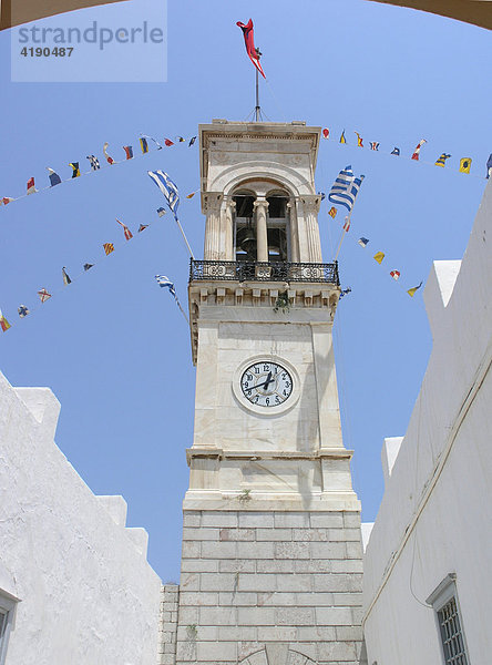 Turm der Kirche im Ort Hydra Saronische Insel Griechenland