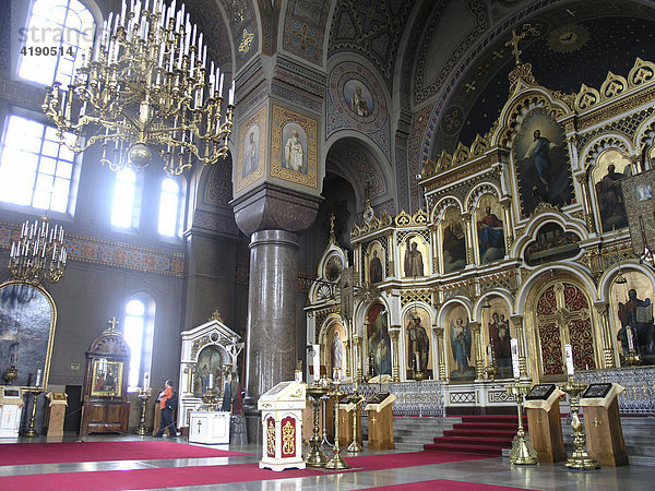 Ikonostase der finnisch orthodoxen Uspenski Kathedrale in Helsinki  Finnland