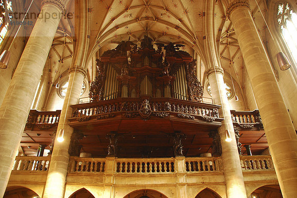 Orgel im Heilig-Kreuz-Münster Schwäbisch Gmünd Baden Württemberg Deutschland