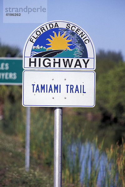 Strassenschild Tamiami Trail Florida USA