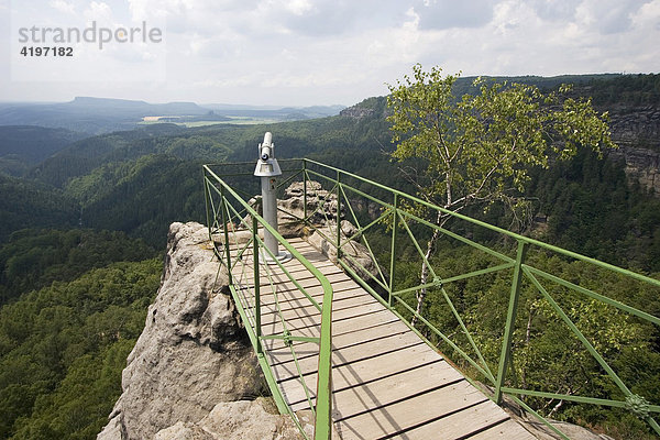 Aussichtsplattform Felsenterasse  Nationalpark Elbsandsteingebirge  Labské pískovce  Tschechien