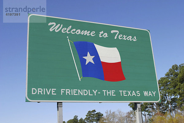 Schild Welcome to Texas  USA