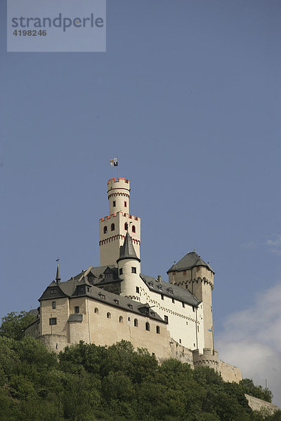 Marksburg bei Braubach am Rhein  Rheinland-Pfalz Deutschland Europa