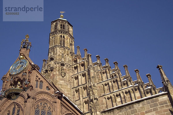 Marienkirche am Hauptmarkt  Teilansicht  Nürnberg  Bayern  Deutschland