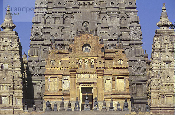 Mahabodhi-Tempel (Teilansicht) Bodhgaya  Bihar  Indien