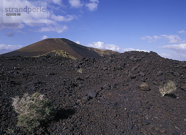 Landschaft  Montanas del Fuego Parque Nacional de Timanfaya Lanzarote  Kanarische Inseln  Spanien  Europa