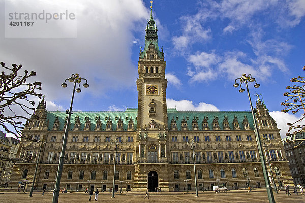 Hamburger Rathaus und Rathausmarkt  Hamburg  Deutschland