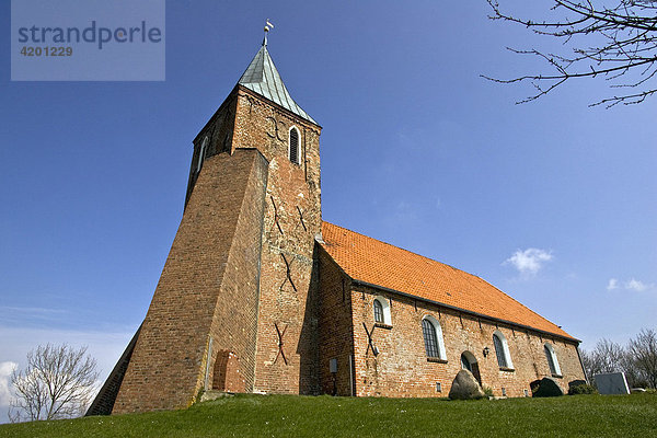 St. Stephanus Kirche in Westerhever  Halbinsel Eiderstedt  Nordfriesland  Nordseeküste  Schleswig-Holstein  Deutschland  Europa