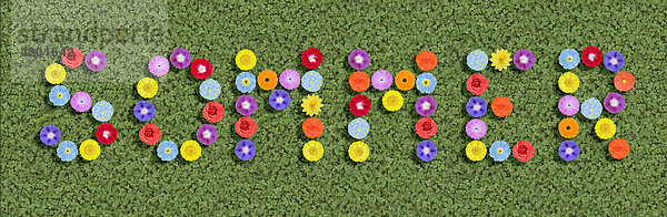 Word Sommer written with flowers