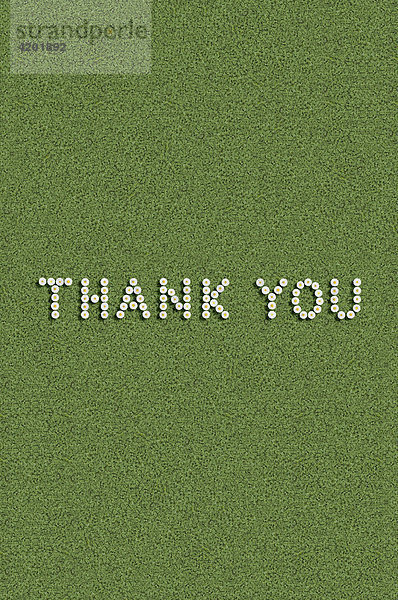 Thanks Thank you written with flowers