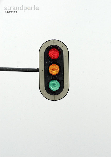 Traffic light in winter