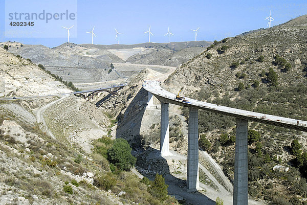 Ausbau der Autobahn N - 323   Granada  Andalusien  Spanien
