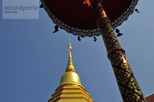Sareerikkatartsirirak Pagode im Wat Phan On (am 9. Juni 2007 von König Bhumipol eingeweiht)  Chiang Mai  Thailand  Asien