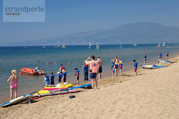 Segelboote  Clubdorf San Augustino Resort  Strand  Peloponnes  Griechenland