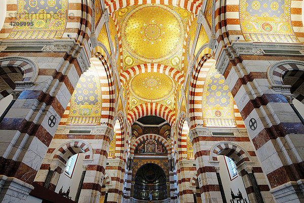 Deckenmosaik in der Basilika Notre dame de la Garde  Marseille  Provence-Alpes-Cote d'Azur  Frankreich