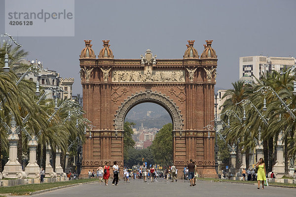 Arc de Triomf  Passeig de Lluis Companys  Barcelona  Katalonien  Spanien