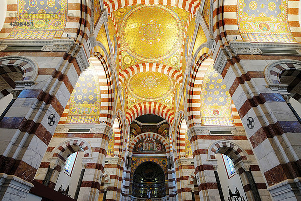 Deckenmosaik in der Basilika Notre dame de la Guarde  Marseille  Provence-Alpes-Cote d'Azur  Frankreich
