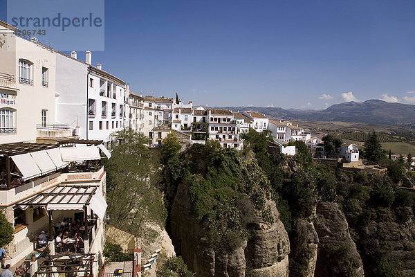 Die Altstadt von Ronda liegt auf einem Felsplateau in der Serrania de Ronda  Ronda  Andalusien  Spanien
