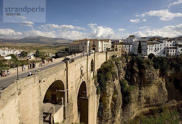 Ronda Brücke über den Tajo  Ronda  Andalusien  Spanien