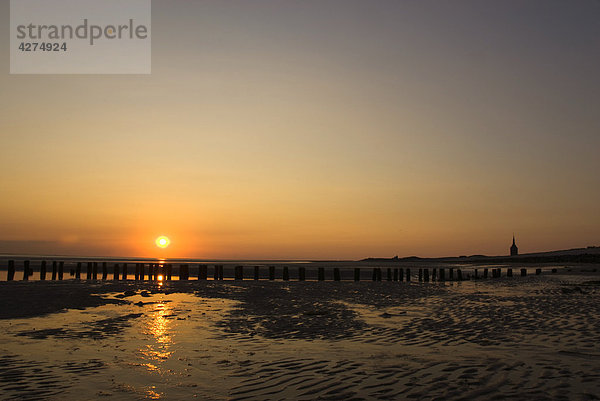 Sonnenuntergang  Wangerooge  Niedersachsen  Deutschland  Europa