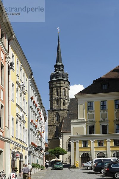 Petrikirche und Rathaus  Bautzen  Sachsen  Deutschland  Europa