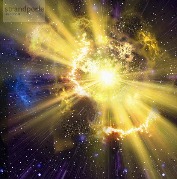 Gelbe Supernova explodiert im Universum