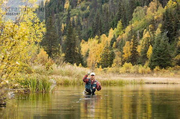 Wasser Fluss Fliegenfischen Kenai-Fjords-Nationalpark tief russisch Kenai-Halbinsel