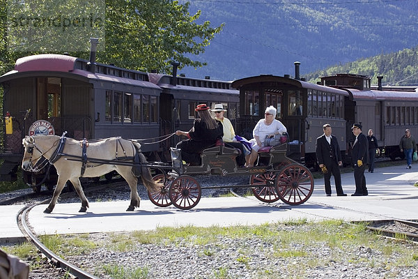 Pferdekutsche Tour von Skagway Alaska Sommer