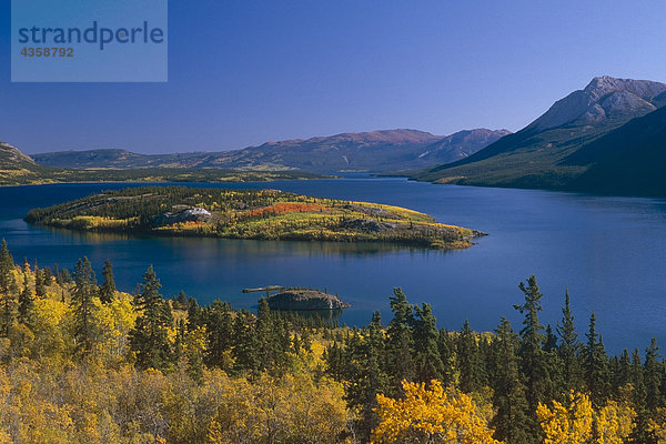 Bove Insel und Tagish Lake in den Herbst Yukon Kanada