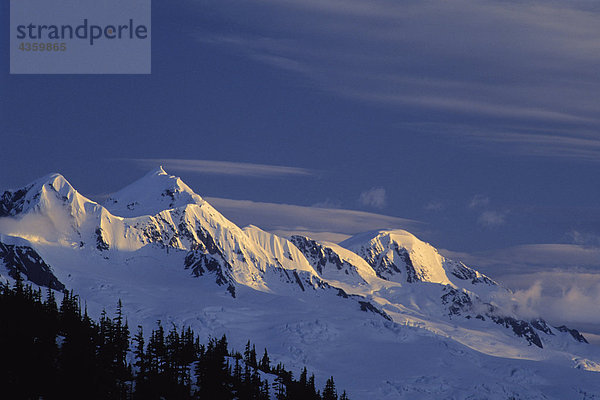 Abendsonne auf Chugach CT in der Nähe von Harriman Gletscher SC AK PWS Sommer Chugach NF