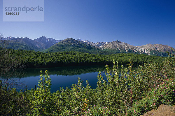 Long Lake in Chugach CT off Glenn Hwy SC AK Sommer Mat-Su Tal