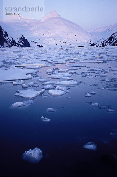 Schwimmende Eis auf Portage Lake Winter Landschaft SC Alaska