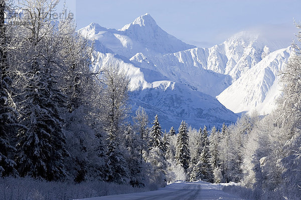 Takhinsha Berge nordwestlich von Haines Southeast Alaska Winter Tongass National Forest