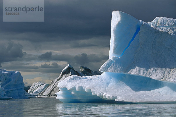 Eisberge in der Harlekin See Sommer landschaftlich SE AK Russel Fjord Wildnis