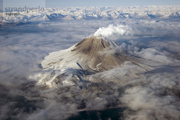 Luftbild von Dämpfen im Cook Inlet Südwesten Alaska Winter St. Augustine