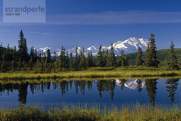 MT McKinley reflektieren in Nugget Teich Denali National Park Inland Alaska Sommer