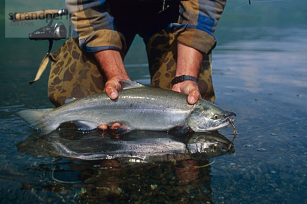 Fischer hält Rotlachs Südwesten Alaskas