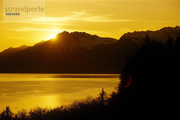 Sunset Prince William Sound SC Alaska Sommer