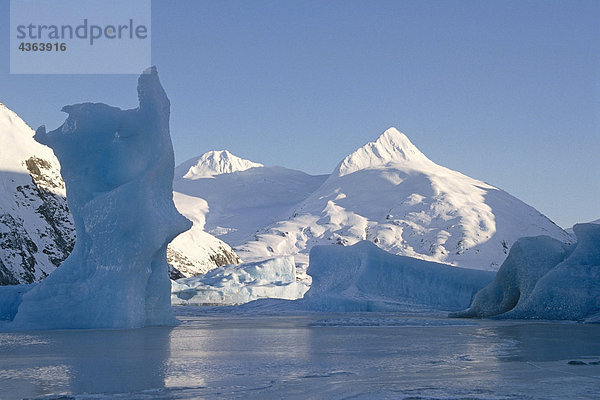 Eisberge Portage-Gletscher Winter SC AK