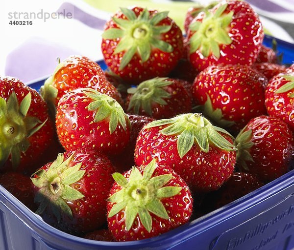 Frische Erdbeeren in eine Schale aus Kunststoff