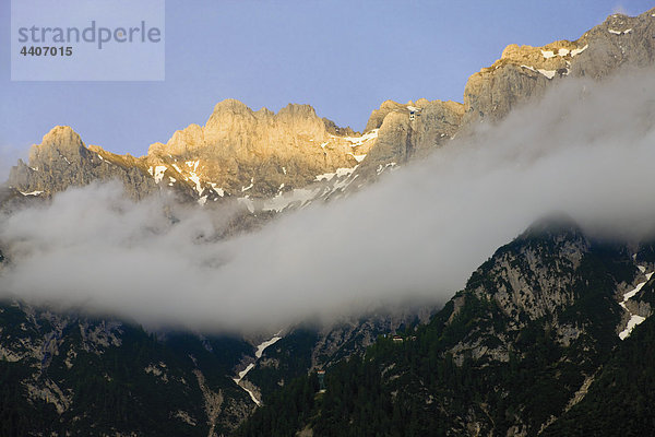 Germany  Bavaria  Karwendel mountains with fog
