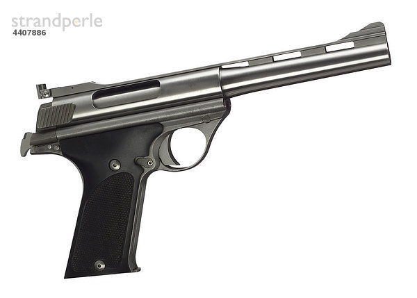 Nahaufnahme von 44 Magnum-Revolver vor weißem Hintergrund