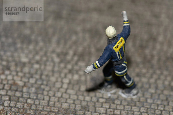 Nahaufnahme der Feuerwehrmann-Miniatur