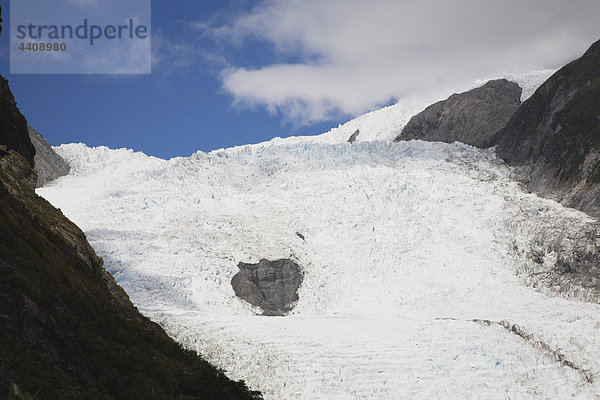 Neuseeland  Südinsel  Blick auf das Eisfeld des franz josef glacier