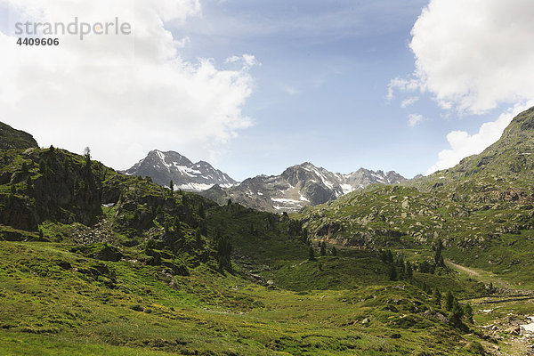 Österreich  Tirol  Kaunertal  Blick auf die Bergketten