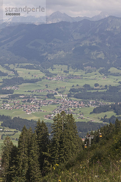 Deutschland  Allgäu  Bayern  Blick auf das fischen Gebiet