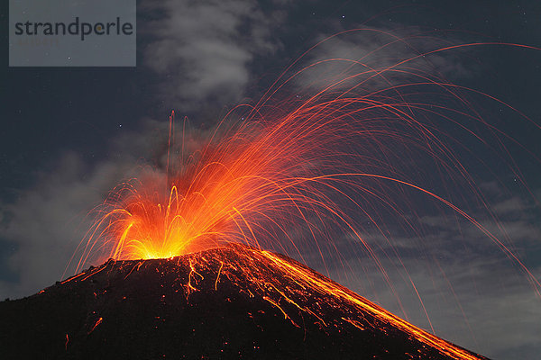 Indonesia  Sumatra  Krakatoa volcano erupting